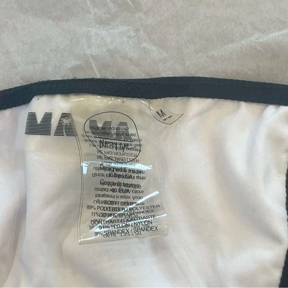 NWT Minimale Animale Plantoon Bikini Bottom Halter Harness , Medium , White Rib